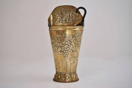 Antique brass umbrella stand Arts & Crafts, 1890 ca, French